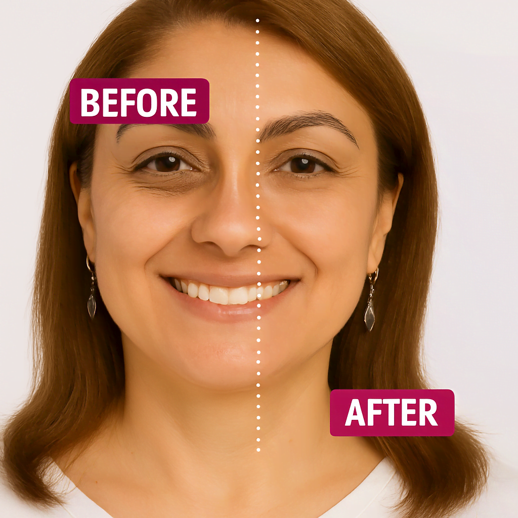Woman showing the effects of lift+ by rawnaqy
